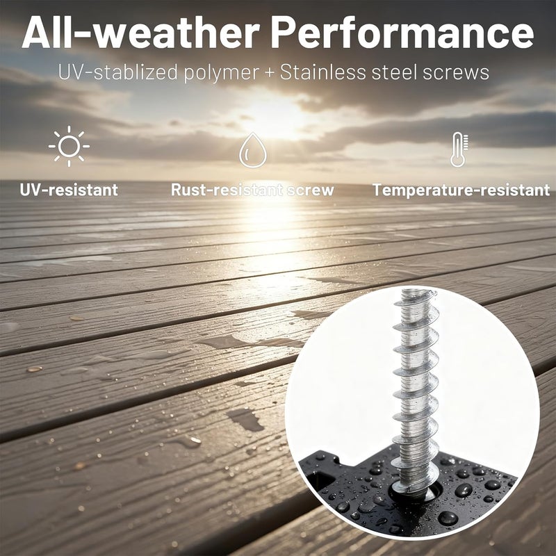 ZONEGRACE Hidden Deck Fasteners 150 PCS with Stainless Steel Screws - Composite Decking Clips for 80 Sq.Ft, Universal Hidden Fasteners Kit for Grooved Deck Boards, Complete DIY Set - Image 4